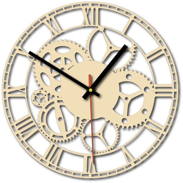 Nástenné hodiny stroj času | FOGO: Šedá kovová Ral 7005 Strieborné ručičky 30 cm 3118-71813 X0071-Trendy wall clock