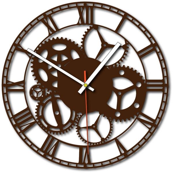 Nástenné hodiny stroj času | FOGO: Šedá kovová Ral 7005 Strieborné ručičky 30 cm 3118-71813 X0071-Trendy wall clock