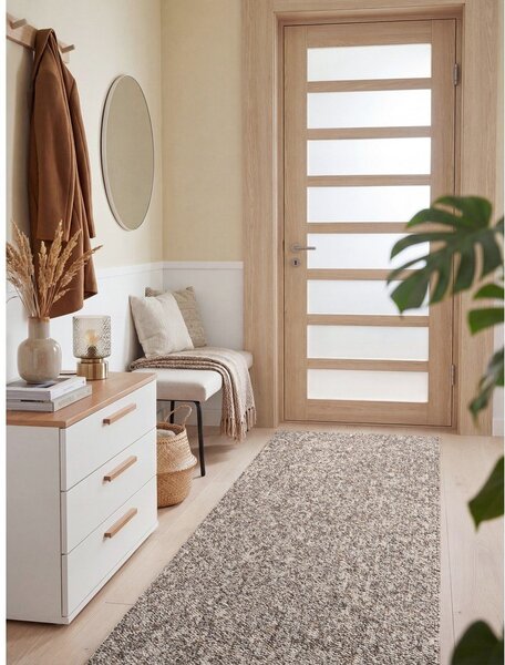 Sivý prateľný behúň 80x240 cm Rocco Taupe – Elle Decoration