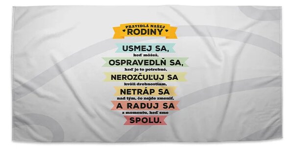 Sablio Uterák Pravidlá našej rodiny - 30x50 cm