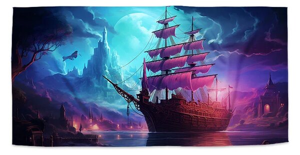 Sablio Uterák Magická plachetnica pod mesiacom - 30x50 cm