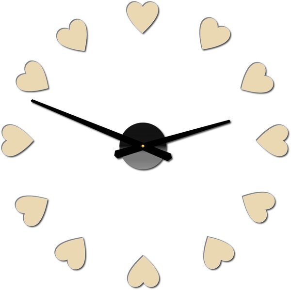 Veľké nástenné hodiny s motívom srdca I SENTOP 12S051: Čierna Ral 9005 Farba čierna RAL 9005 3259-15915 12S051 Wall clock HEU-