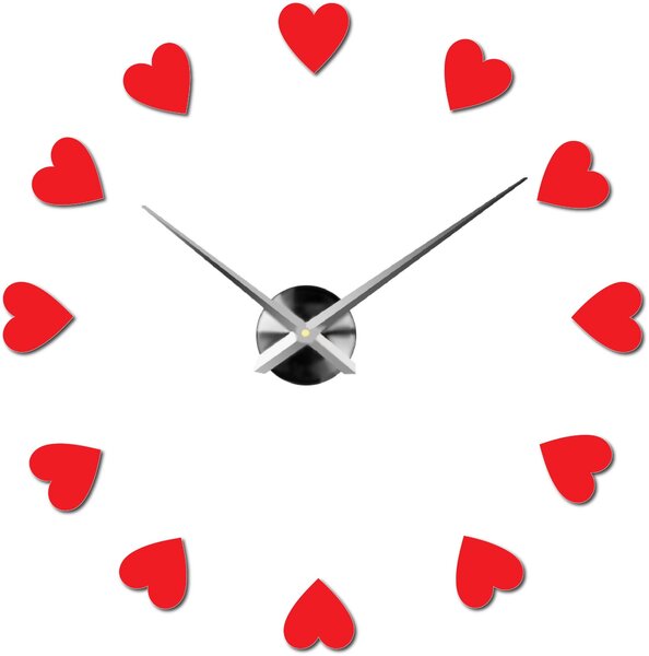 Veľké nástenné hodiny s motívom srdca I SENTOP 12S051: Čierna Ral 9005 Farba čierna RAL 9005 3259-15915 12S051 Wall clock HEU-
