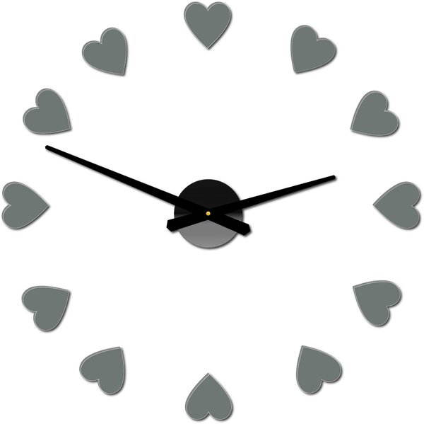 Veľké nástenné hodiny s motívom srdca I SENTOP 12S051: Čierna Ral 9005 Farba čierna RAL 9005 3259-15915 12S051 Wall clock HEU-