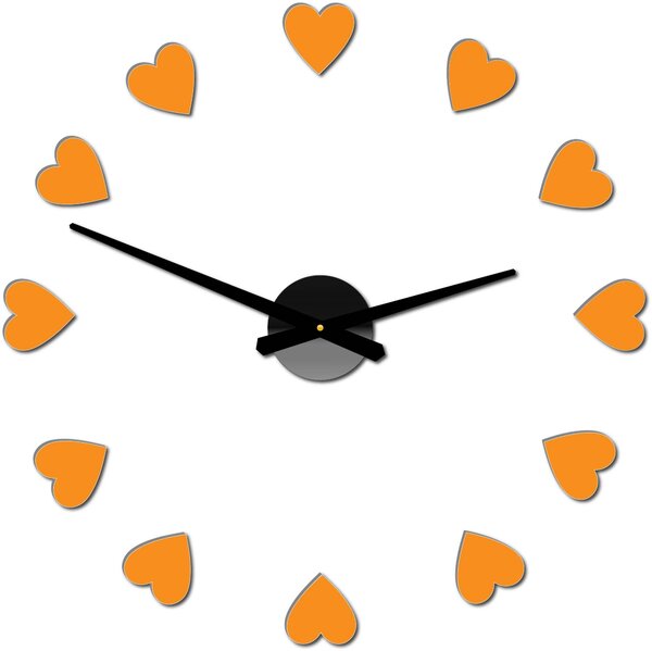 Veľké nástenné hodiny s motívom srdca I SENTOP 12S051: Čierna Ral 9005 Farba čierna RAL 9005 3259-15915 12S051 Wall clock HEU-
