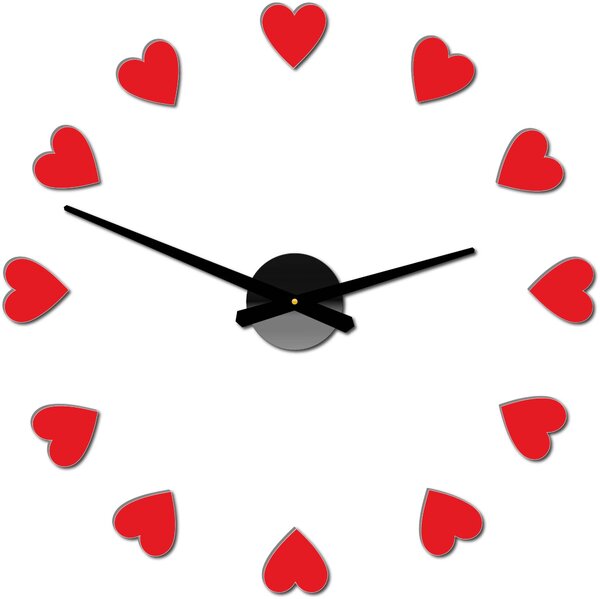 Veľké nástenné hodiny s motívom srdca I SENTOP 12S051: Čierna Ral 9005 Farba čierna RAL 9005 3259-15915 12S051 Wall clock HEU-
