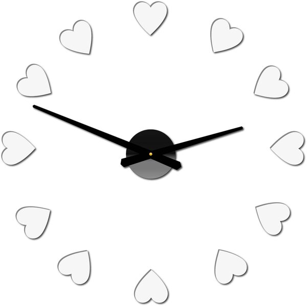 Veľké nástenné hodiny s motívom srdca I SENTOP 12S051: Čierna Ral 9005 Farba čierna RAL 9005 3259-15915 12S051 Wall clock HEU-