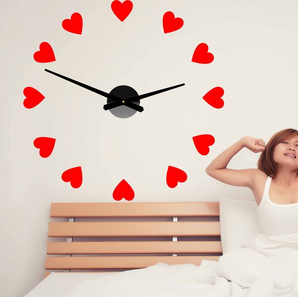 Veľké nástenné hodiny s motívom srdca I SENTOP 12S051: Čierna Ral 9005 Farba čierna RAL 9005 3259-15915 12S051 Wall clock HEU-