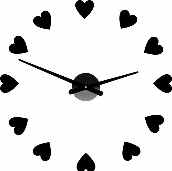 Veľké nástenné hodiny s motívom srdca I SENTOP 12S051: Čierna Ral 9005 Farba čierna RAL 9005 3259-15915 12S051 Wall clock HEU-