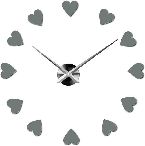 Veľké nástenné hodiny s motívom srdca I SENTOP 12S051: Čierna Ral 9005 Farba čierna RAL 9005 3259-15915 12S051 Wall clock HEU-