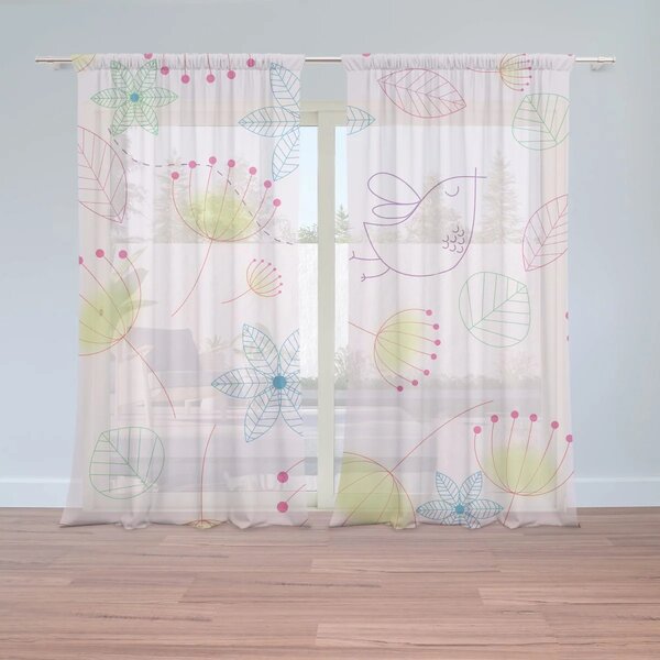 Sablio Záclony Farebné obrázky: 2ks 150x250cm