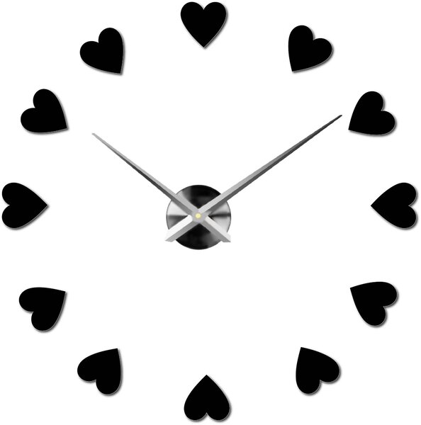Veľké nástenné hodiny s motívom srdca I SENTOP 12S051: Čierna Ral 9005 Farba čierna RAL 9005 3259-15915 12S051 Wall clock HEU-
