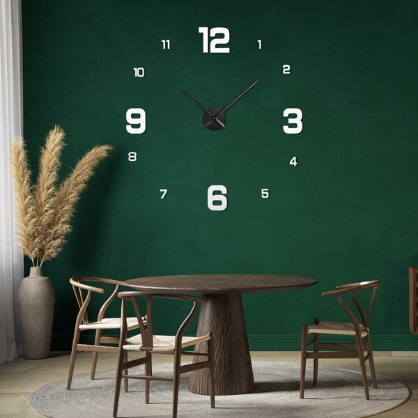 Moderné nástenné hodiny | DESIRE: Zrkadlo SILVER Farba čierna RAL 9005 80 cm 3281-103981 12S005