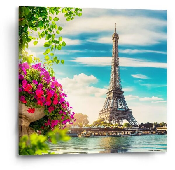 Sablio Obraz Paríž Eiffelova veža Mraky - 50x50 cm