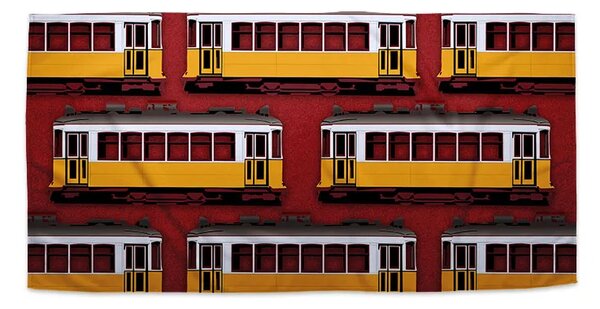 Sablio Uterák Lisabonské historické električky Červený Pattern - 30x50 cm