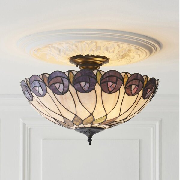 Endon 111906 - Prisadený luster Tiffany HUTCHINSON 3xE27/10W/230V priemer 50 cm