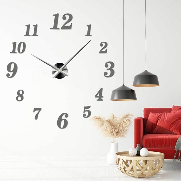 Trendy nástenné hodiny z plexiskla | CONNIE: Čierna Ral 9005 Farba čierna RAL 9005 80 cm 3287-102730 12S004 bez srdiecka