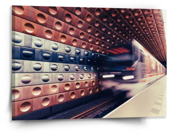 Sablio Obraz Metro na farebnej stanici - 150x110 cm