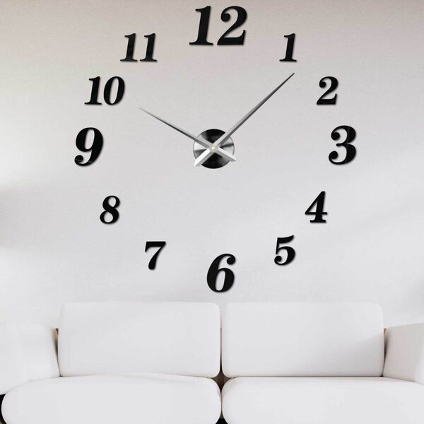 Trendy nástenné hodiny z plexiskla | CONNIE: Čierna Ral 9005 Farba čierna RAL 9005 80 cm 3287-102730 12S004 bez srdiecka