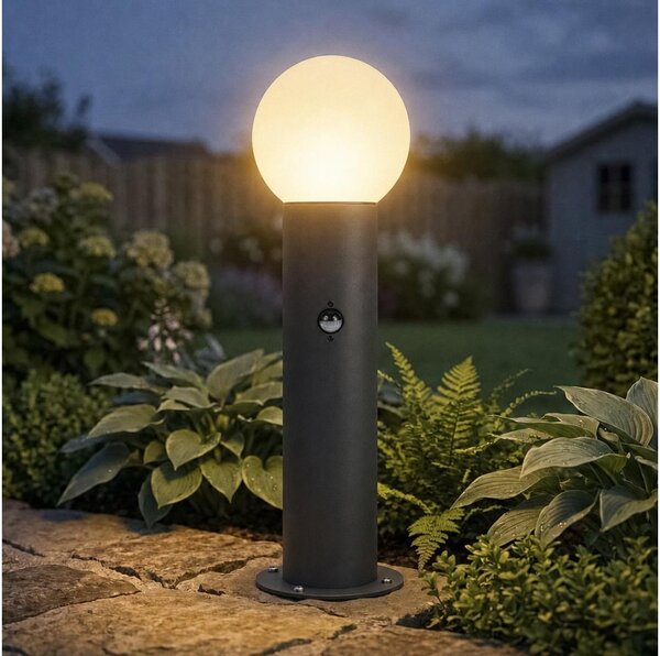 Kanlux 46084-Vonkajšie svietidlo s pohybovým senzorom STONO 1xE27/15W/230V 50 cm IP65 antracit