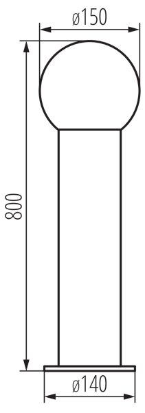 Kanlux 46085 - Vonkajšie svietidlo STONO 1xE27/15W/230V 80 cm IP65 antracit