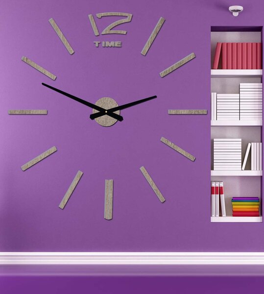 Drevené nástenné hodiny z preglejky - HONEYX: Čierne ručičky Prírodná preglejka - Topoľ natural 80 cm 3304-17751 12D003 PLYWOOD