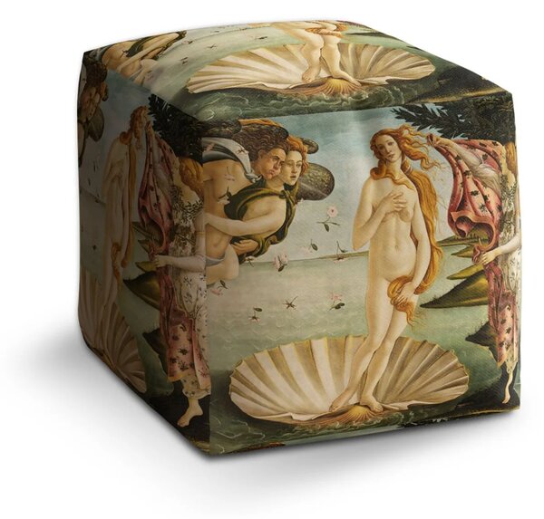 Sablio Taburet Cube Zrodenie Venuše - Sandro Botticelli - 40x40x40 cm