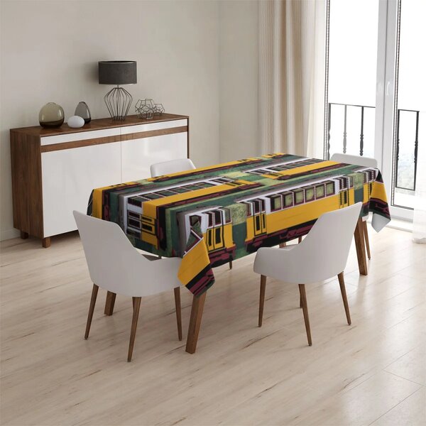 Sablio Obrus Lisabonské historické električky Zelený Pattern - 90x90 cm
