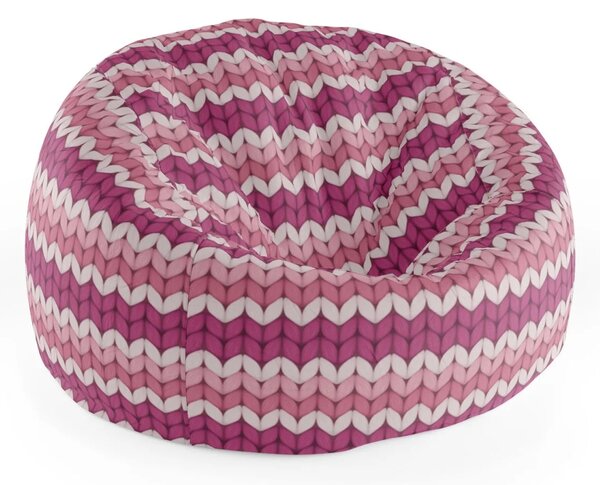 Sablio Sedací vak Cocoon Striedajúce ružové pletenie - 75 x 45 x 35 cm