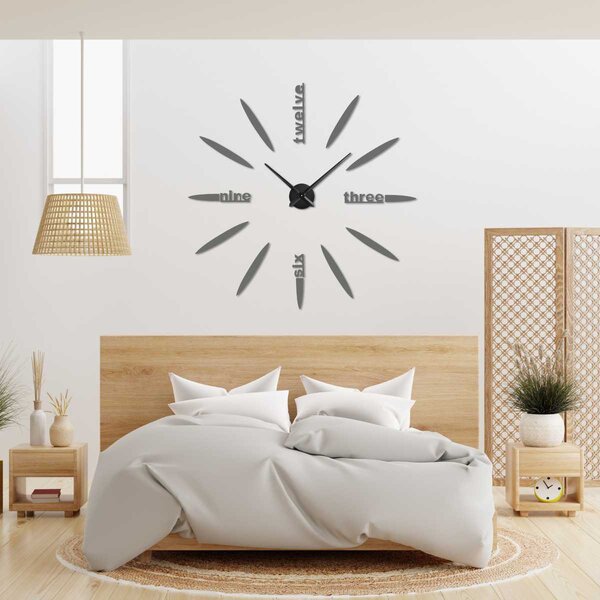 Štýlové farebné nástenné hodiny | SEVEN: Zrkadlo SILVER Farba čierna RAL 9005 80 cm 3392-104203 12S012