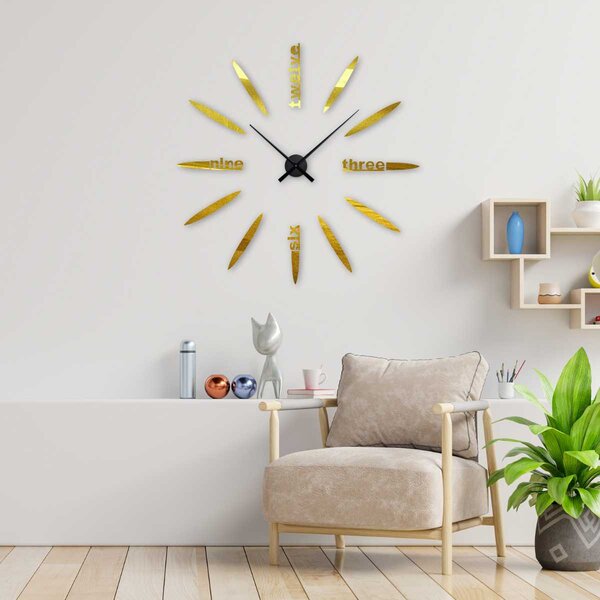Štýlové farebné nástenné hodiny | SEVEN: Zrkadlo SILVER Farba čierna RAL 9005 80 cm 3392-104203 12S012