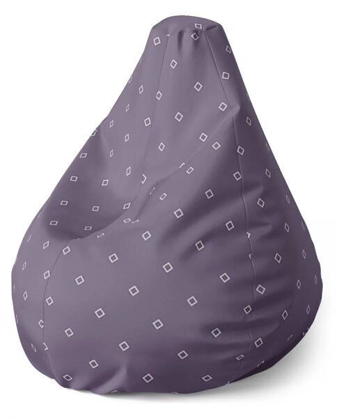 Sablio Sedací vak Pear Biele štvorce - 70 x 95 x 15 cm