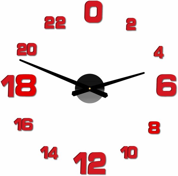 Hodiny na stenu nalepovacie - HOJFE: Čierna Ral 9005 Farba čierna RAL 9005 80 cm 3428-21504 12S022-Wall clock