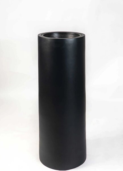 Okrúhly kvetináč ESTRA, výška 90 cm, čierny mat