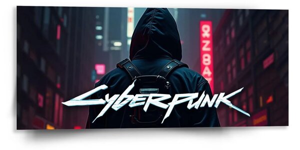 Sablio Obraz Cyberpunk 2077 Výhľad na mesto - 110x50 cm