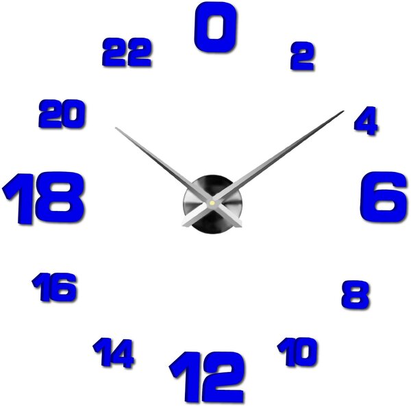 Hodiny na stenu nalepovacie - HOJFE: Čierna Ral 9005 Farba čierna RAL 9005 80 cm 3428-21504 12S022-Wall clock