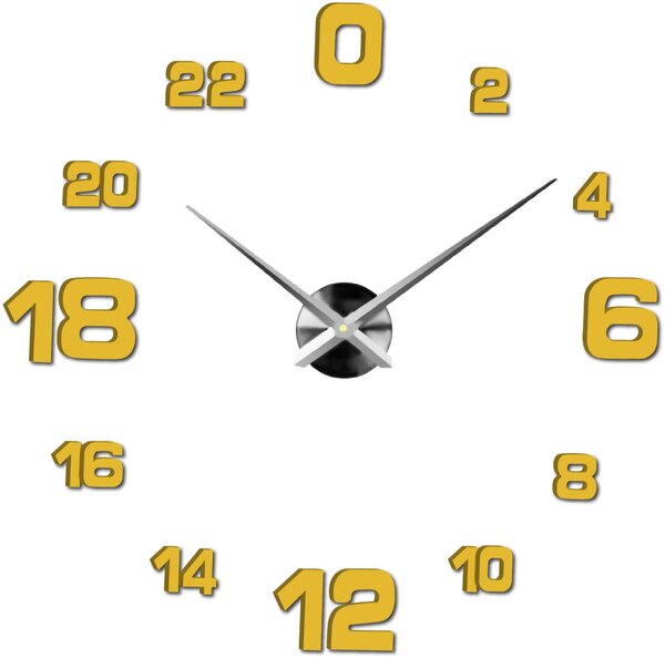 Hodiny na stenu nalepovacie - HOJFE: Čierna Ral 9005 Farba čierna RAL 9005 80 cm 3428-21504 12S022-Wall clock