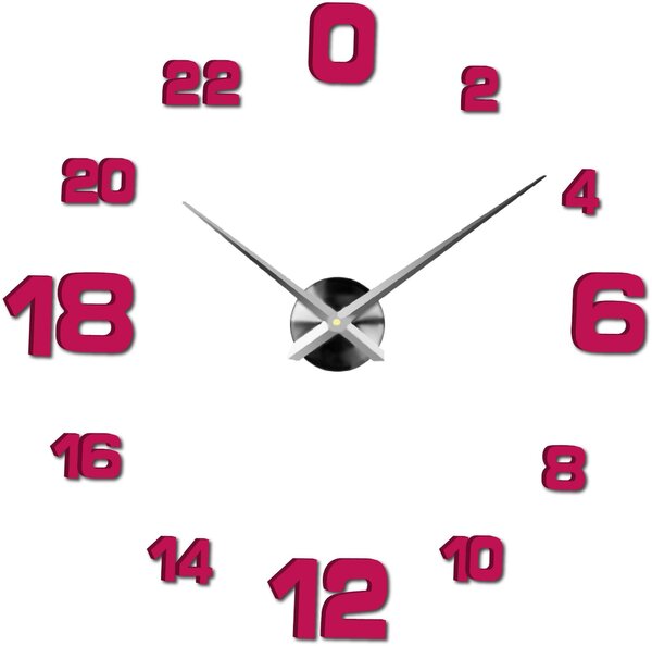 Hodiny na stenu nalepovacie - HOJFE: Čierna Ral 9005 Farba čierna RAL 9005 80 cm 3428-21504 12S022-Wall clock