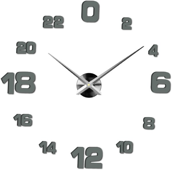 Hodiny na stenu nalepovacie - HOJFE: Čierna Ral 9005 Farba čierna RAL 9005 80 cm 3428-21504 12S022-Wall clock