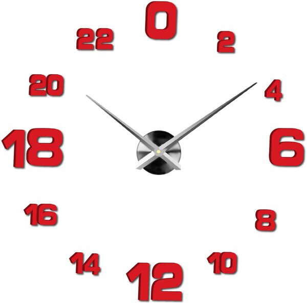 Hodiny na stenu nalepovacie - HOJFE: Čierna Ral 9005 Farba čierna RAL 9005 80 cm 3428-21504 12S022-Wall clock