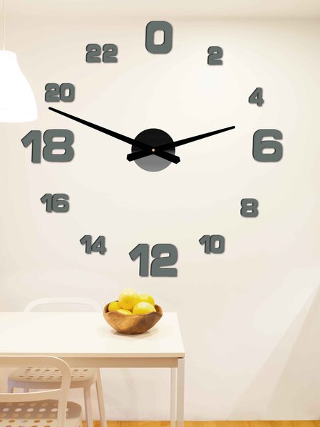 Hodiny na stenu nalepovacie - HOJFE: Čierna Ral 9005 Farba čierna RAL 9005 80 cm 3428-21504 12S022-Wall clock