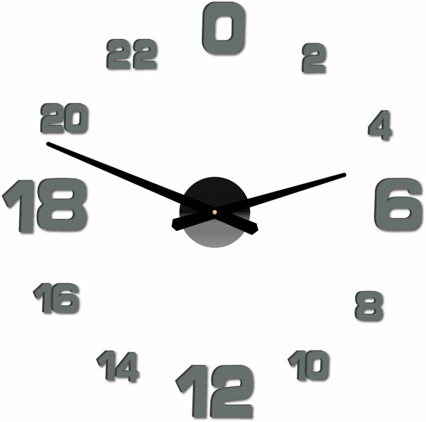 Hodiny na stenu nalepovacie - HOJFE: Čierna Ral 9005 Farba čierna RAL 9005 80 cm 3428-21504 12S022-Wall clock