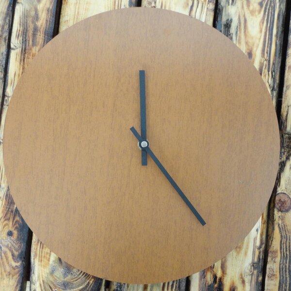 Nástenné hodiny kruh HDF Oliva: Čierne ručičky HDF - čierna 30 cm 3436-21954 PR0066- wall clock HEU-