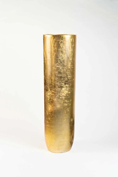 Exkluzívny kvetináč SOLERIO, sklolaminát, výška 120 cm, zlatý lesk