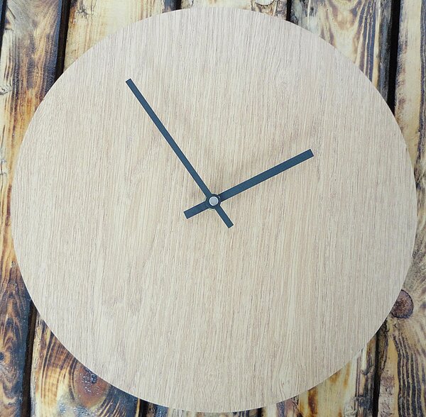 Nástenné hodiny kruh HDF Oliva: Čierne ručičky HDF - čierna 30 cm 3436-21954 PR0066- wall clock HEU-
