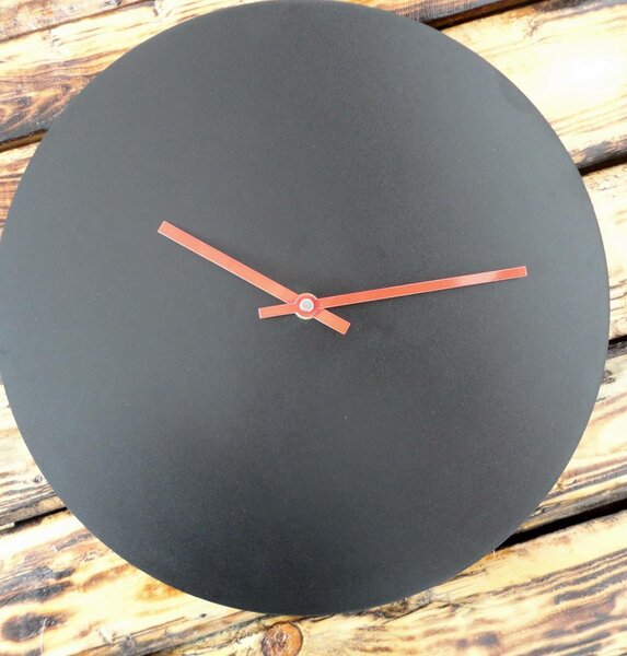 Nástenné hodiny kruh HDF Oliva: Čierne ručičky HDF - čierna 30 cm 3436-21954 PR0066- wall clock HEU-
