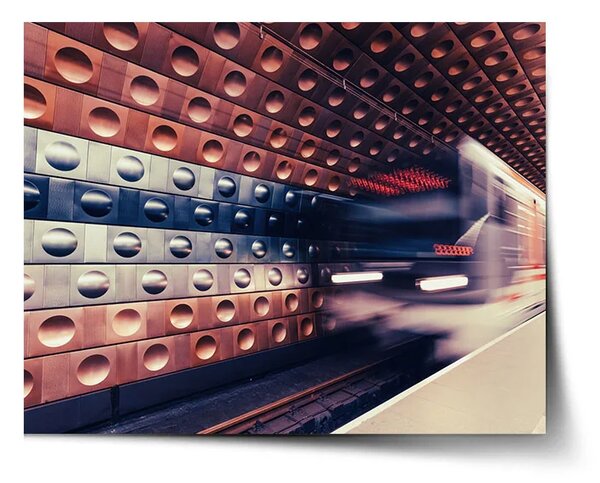 Sablio Plagát Metro na farebnej stanici - 60x40 cm
