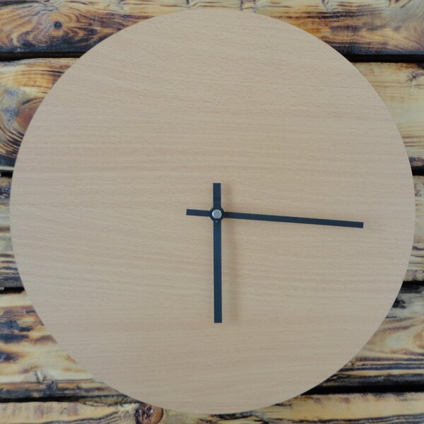 Nástenné hodiny kruh HDF Oliva: Čierne ručičky HDF - čierna 30 cm 3436-21954 PR0066- wall clock HEU-