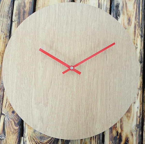 Nástenné hodiny kruh HDF Oliva: Čierne ručičky HDF - čierna 30 cm 3436-21954 PR0066- wall clock HEU-