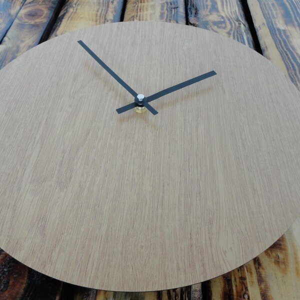 Nástenné hodiny kruh HDF Oliva: Čierne ručičky HDF - čierna 30 cm 3436-21954 PR0066- wall clock HEU-